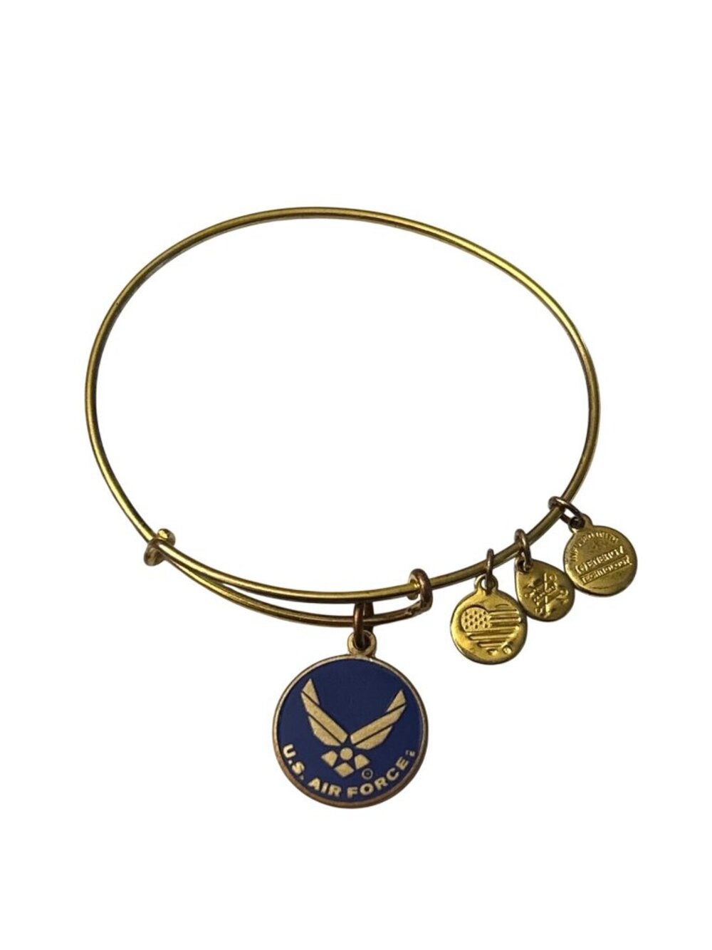 Alex & Ani U.S. Air Force Charm Bracelet Gold Plated 2017 Adjustable Bangle